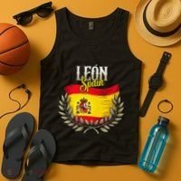 Leon Spain Flag Spanish City Leon Vacation Travel Tank Top thumb 4