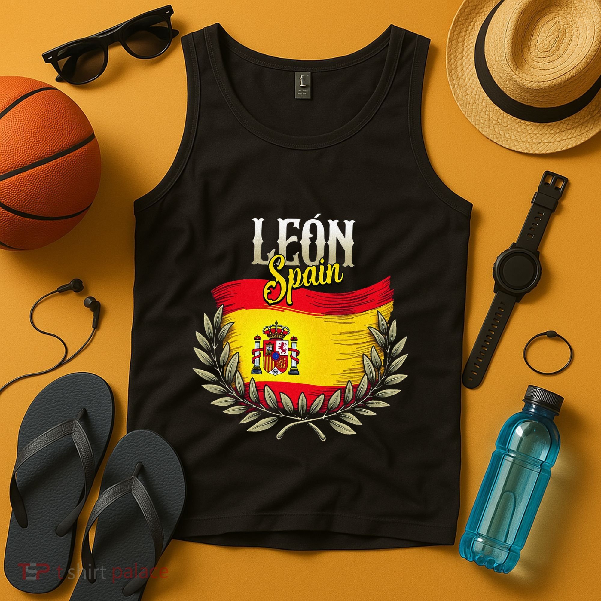 Leon Spain Flag Spanish City Leon Vacation Travel Tank Top