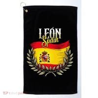 Leon Spain Flag Spanish City Leon Vacation Travel Golf Towel thumb 0