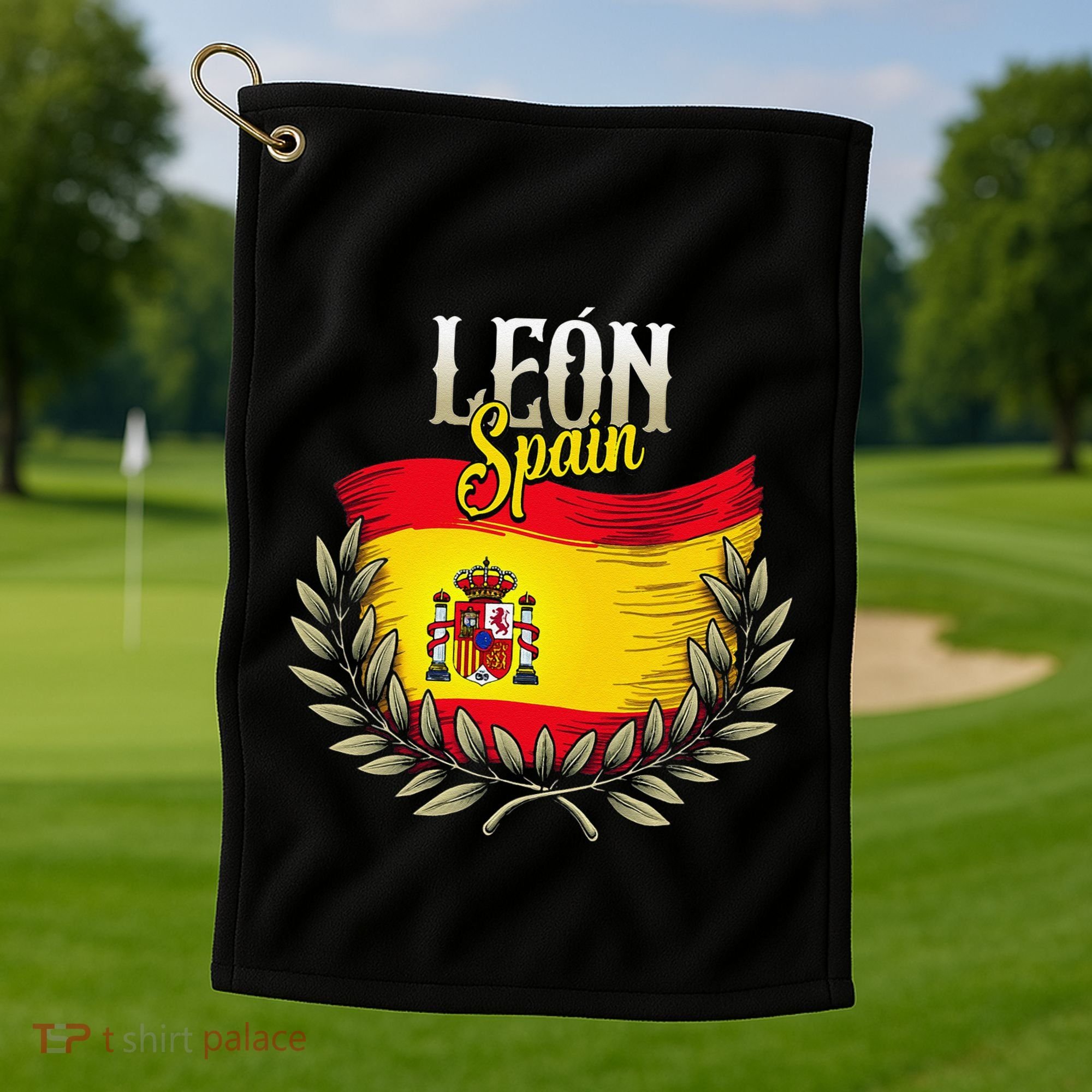 Leon Spain Flag Spanish City Leon Vacation Travel Golf Towel