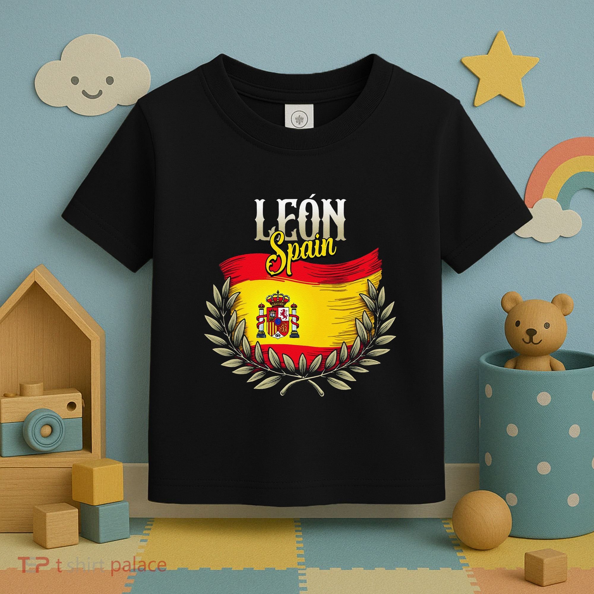 Leon Spain Flag Spanish City Leon Vacation Travel Toddler T-Shirt