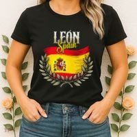 Leon Spain Flag Spanish City Leon Vacation Travel Women's T-Shirt thumb 2