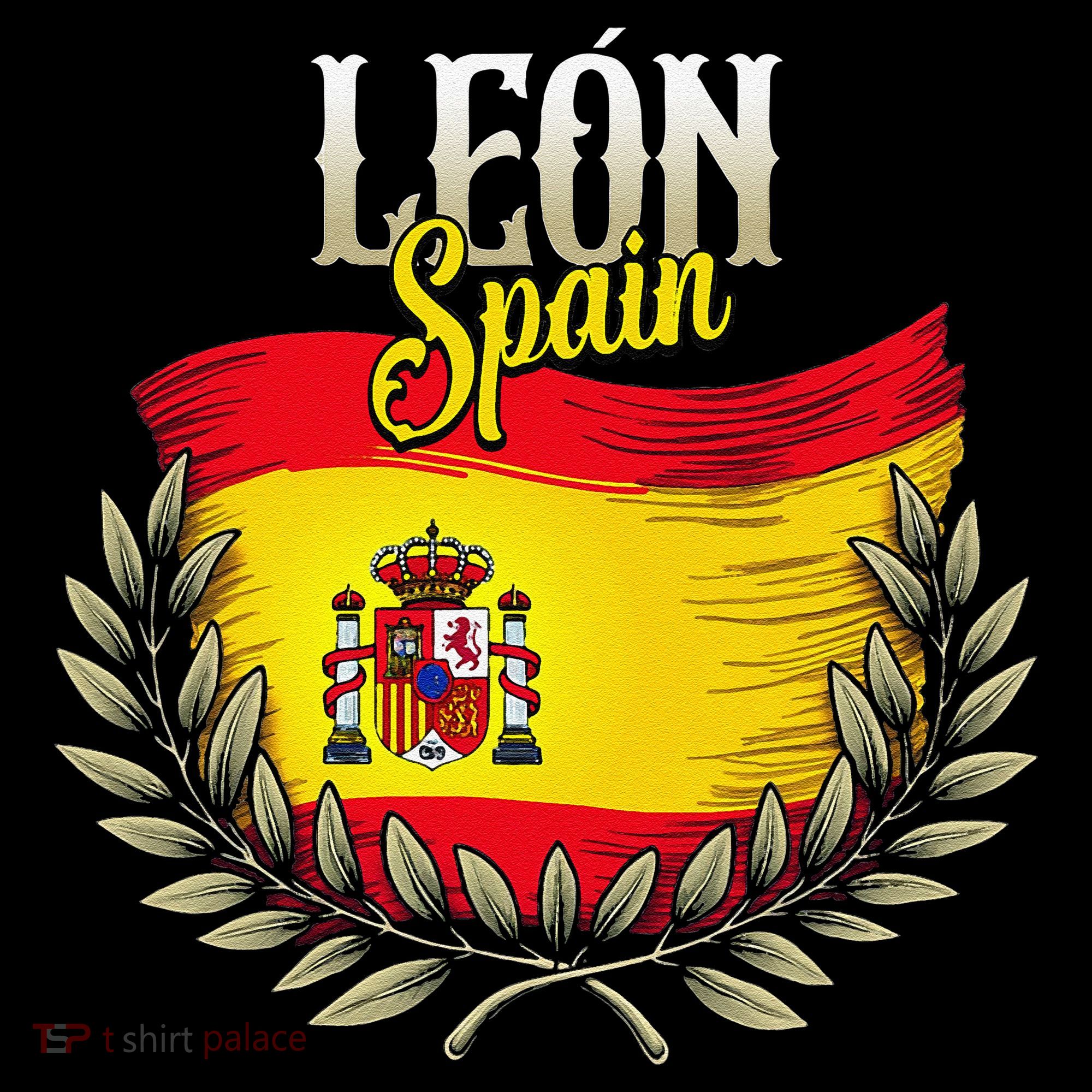 Leon Spain Flag Spanish City Leon Vacation Travel Women's T-Shirt