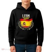 Leon Spain Flag Spanish City Leon Vacation Travel Kids Hoodie thumb 4