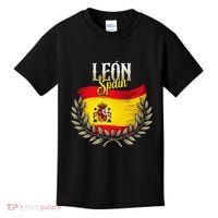 Leon Spain Flag Spanish City Leon Vacation Travel Kids T-Shirt thumb 0