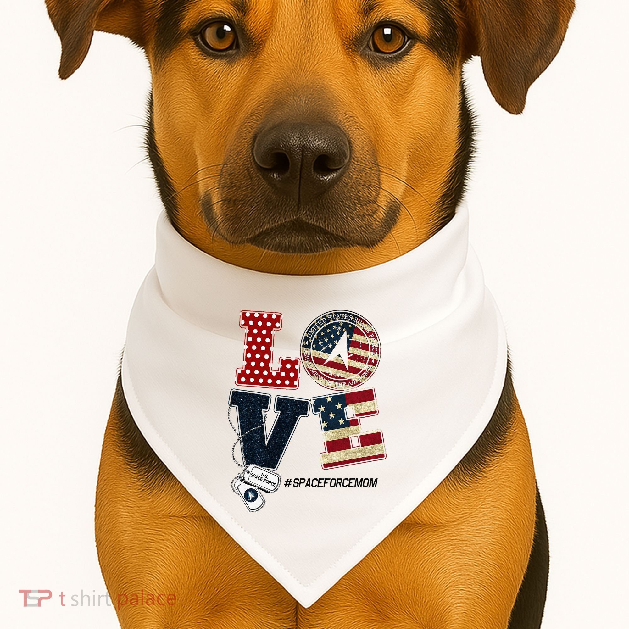 Love Space Force Mom Graduation Proud Space Force Mom USA-Made Doggie Bandana