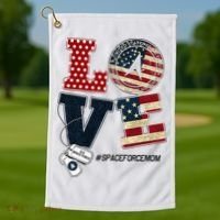 Love Space Force Mom Graduation Proud Space Force Mom Golf Towel thumb 1