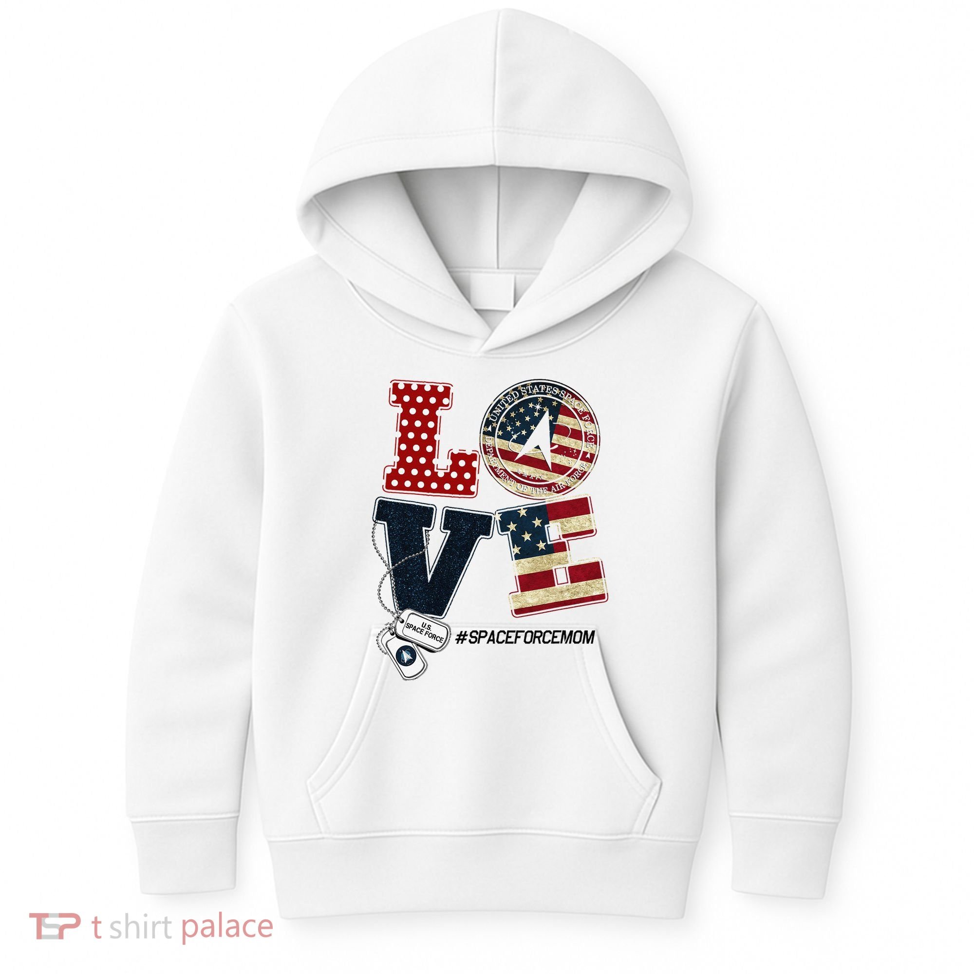 Love Space Force Mom Graduation Proud Space Force Mom Kids Hoodie