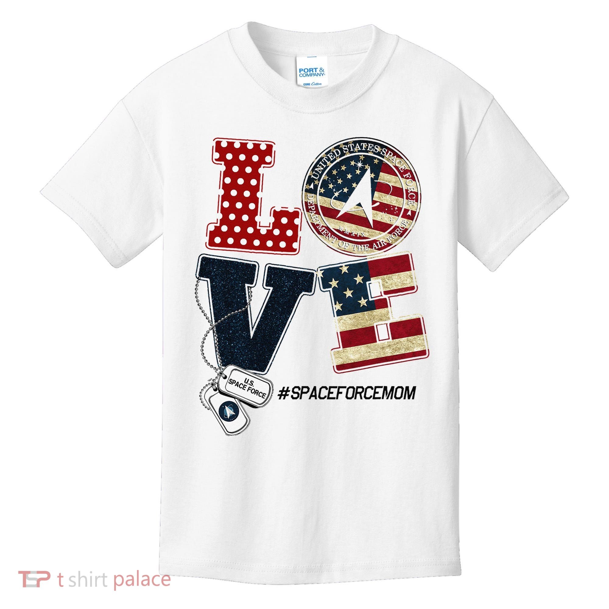 Love Space Force Mom Graduation Proud Space Force Mom Kids T-Shirt