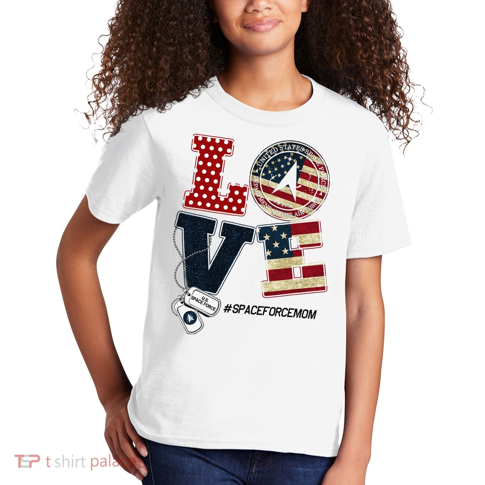 Love Space Force Mom Graduation Proud Space Force Mom Kids T-Shirt