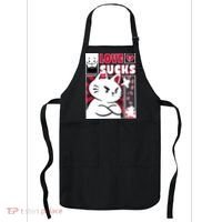 Love Sucks Funny Valentine's Day Angry Cat Meow Apron thumb 0