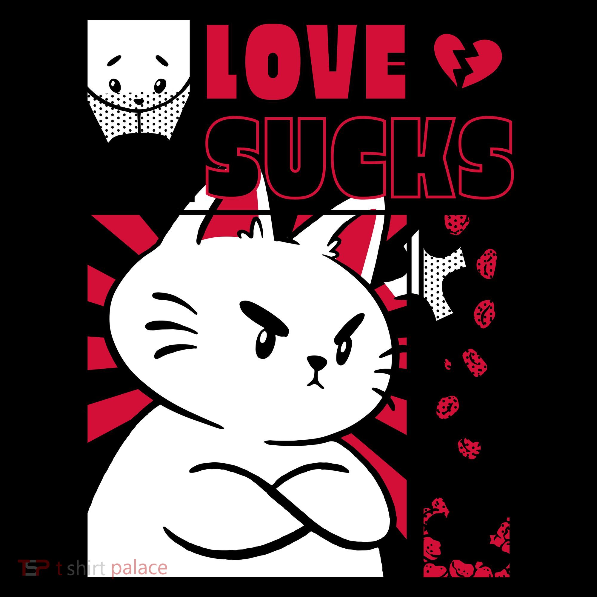 Love Sucks Funny Valentine's Day Angry Cat Meow Coffee Mug