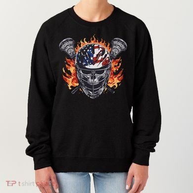 Lacrosse Skull Flames Women's Sweatshirt