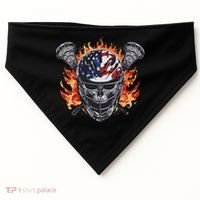 Lacrosse Skull Flames USA-Made Doggie Bandana thumb 0