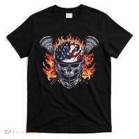 Lacrosse Skull Flames T-Shirt thumb 0