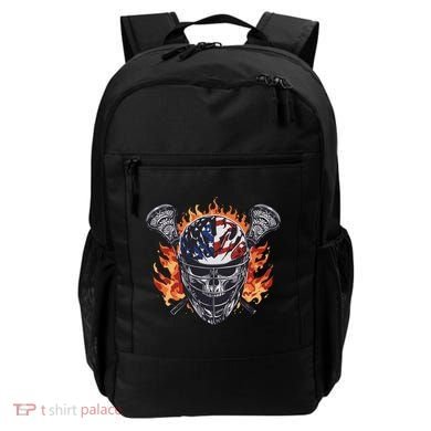 Lacrosse Skull Flames Backpack