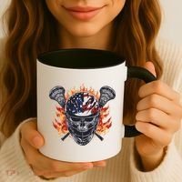 Lacrosse Skull Flames Coffee Mug thumb 3