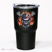 Lacrosse Skull Flames Tumbler thumb 0
