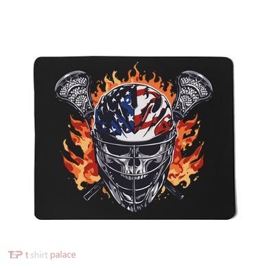 Lacrosse Skull Flames Mousepad