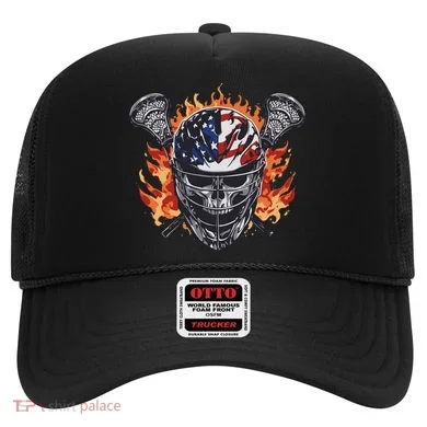 Lacrosse Skull Flames Hat