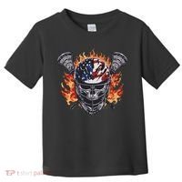 Lacrosse Skull Flames Toddler T-Shirt thumb 0