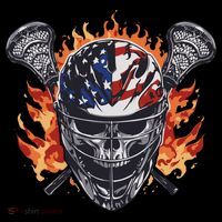 Lacrosse Skull Flames Women's Long Sleeve Shirt thumb 2