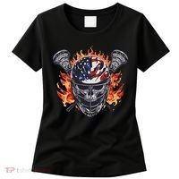 Lacrosse Skull Flames Women's T-Shirt thumb 0