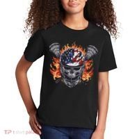 Lacrosse Skull Flames Kids T-Shirt thumb 2