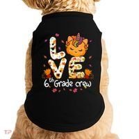 Love Sixth Grade Crew Unicorn Pumpkin 6Th Grade Funny Gift Doggie Tank thumb 0