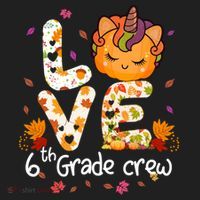 Love Sixth Grade Crew Unicorn Pumpkin 6Th Grade Funny Gift Golf Towel thumb 3