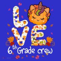 Love Sixth Grade Crew Unicorn Pumpkin 6Th Grade Funny Gift Coaster thumb 2