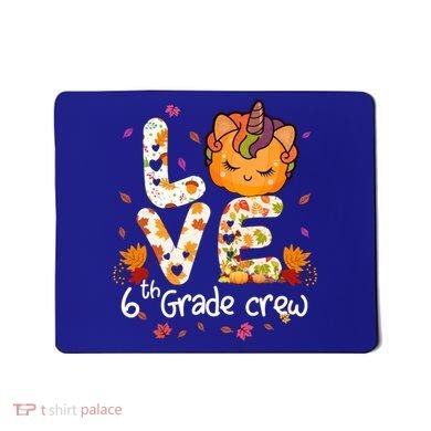 Love Sixth Grade Crew Unicorn Pumpkin 6Th Grade Funny Gift Mousepad