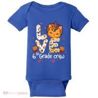 Love Sixth Grade Crew Unicorn Pumpkin 6Th Grade Funny Gift Baby Bodysuit thumb 0