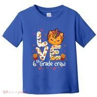 Love Sixth Grade Crew Unicorn Pumpkin 6Th Grade Funny Gift Toddler T-Shirt thumb 0