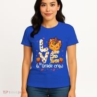 Love Sixth Grade Crew Unicorn Pumpkin 6Th Grade Funny Gift Women's T-Shirt thumb 4