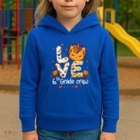 Love Sixth Grade Crew Unicorn Pumpkin 6Th Grade Funny Gift Kids Hoodie thumb 3