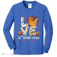 Love Sixth Grade Crew Unicorn Pumpkin 6Th Grade Funny Gift Kids Long Sleeve Shirt thumb 0