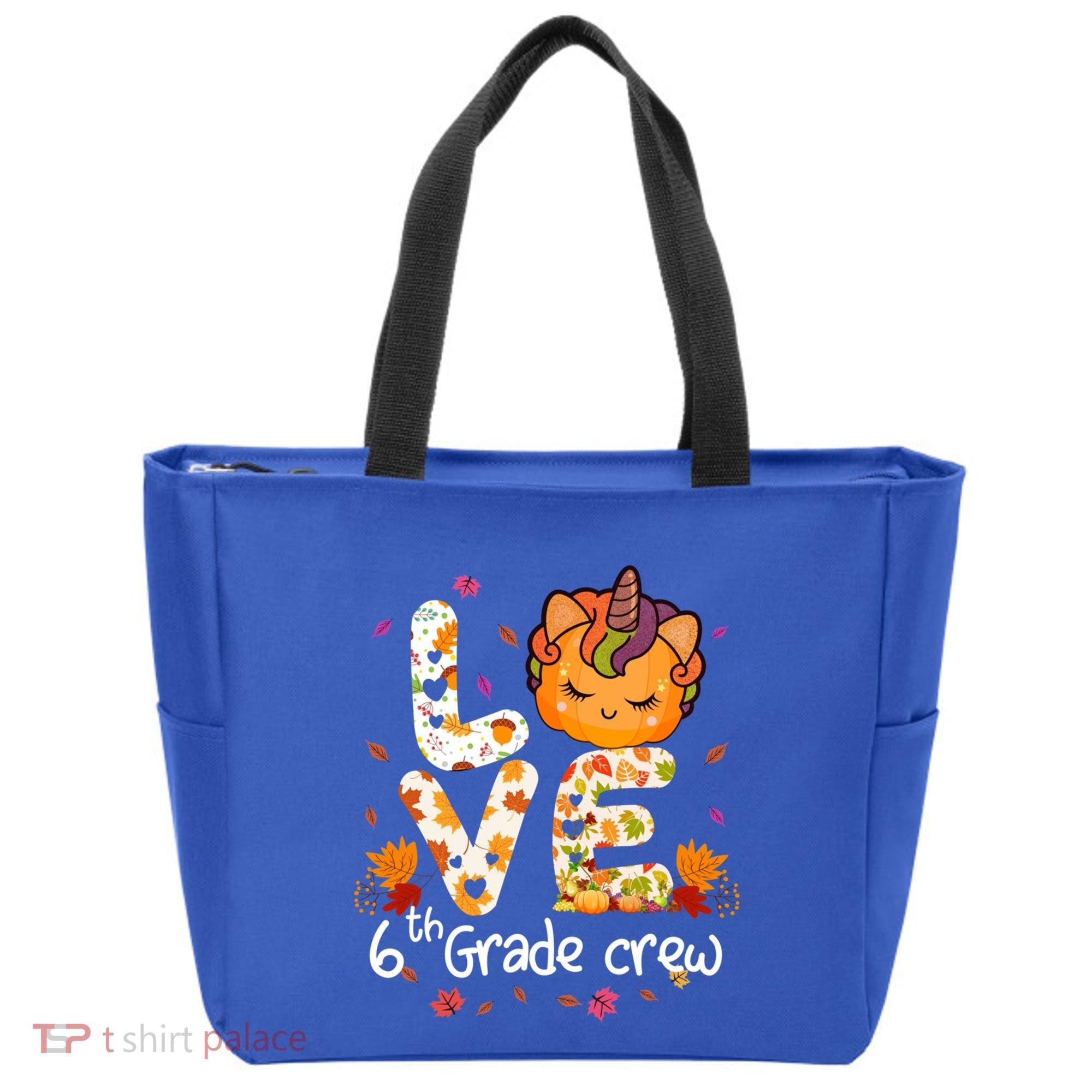 Love Sixth Grade Crew Unicorn Pumpkin 6Th Grade Funny Gift Tote Bag
