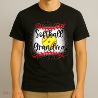 Leopard Softball Grandma - Softball Grandma T-Shirt thumb 3