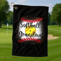 Leopard Softball Grandma - Softball Grandma Golf Towel thumb 1