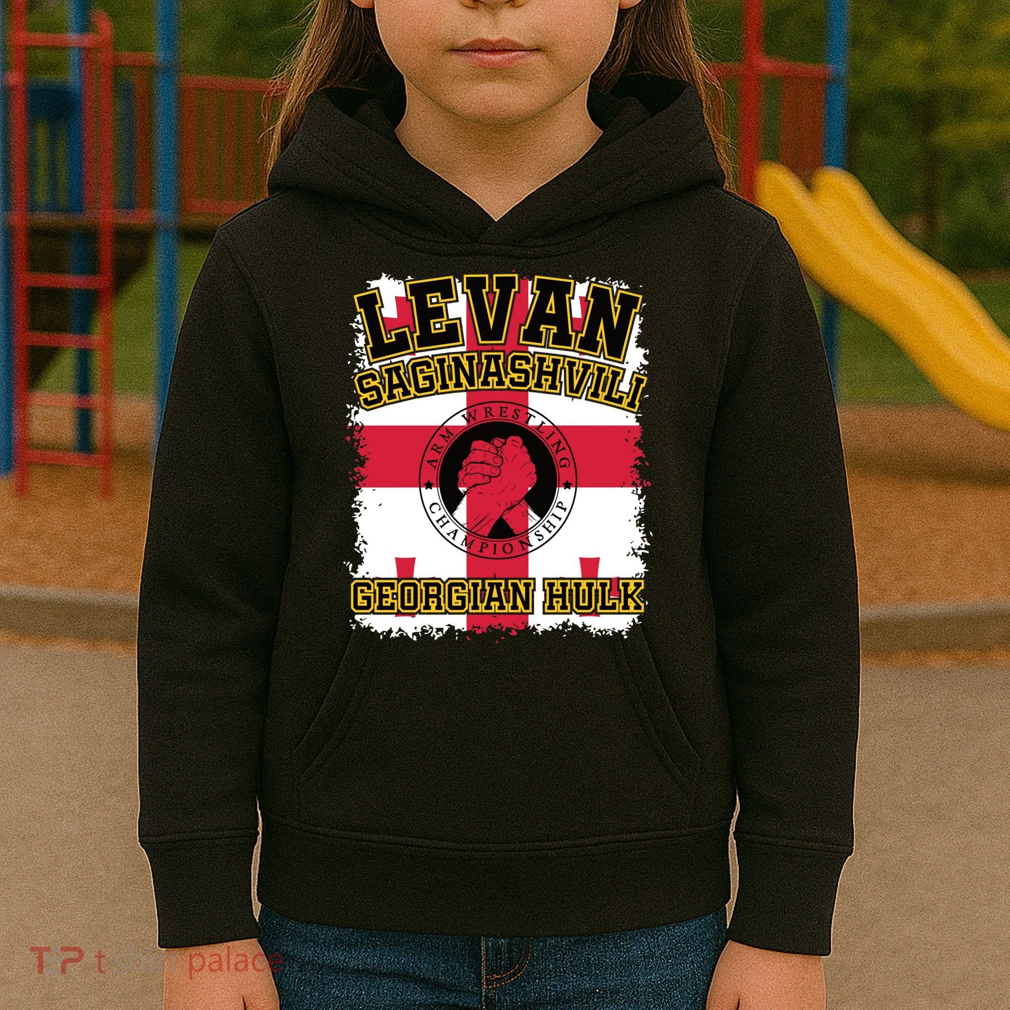 Levan Saginashvili Arm Wrestling Champion Kids Hoodie