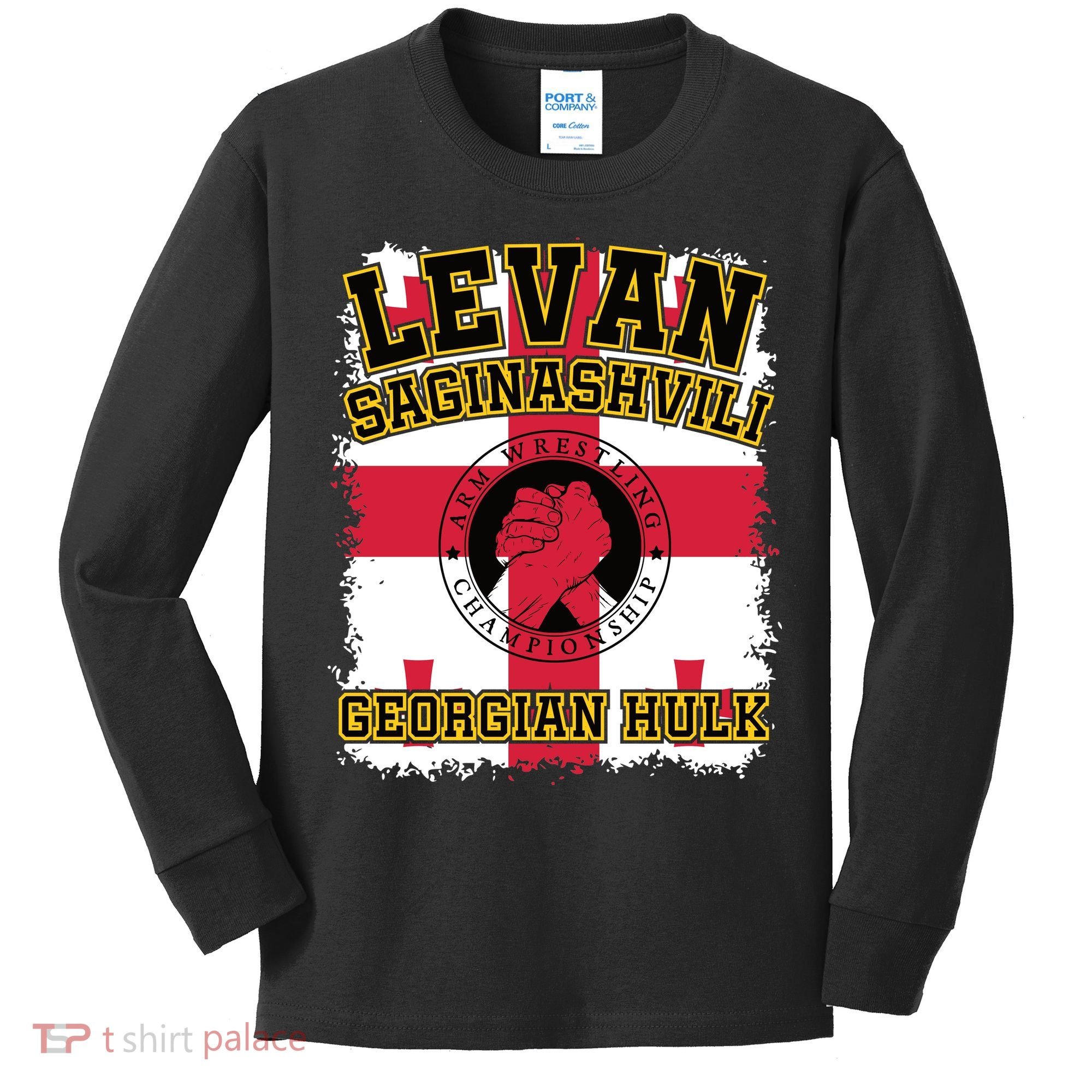 Levan Saginashvili Arm Wrestling Champion Kids Long Sleeve Shirt