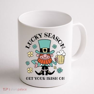 Lucky Season Get Your Irish On Leprechaun Coffee Mug back