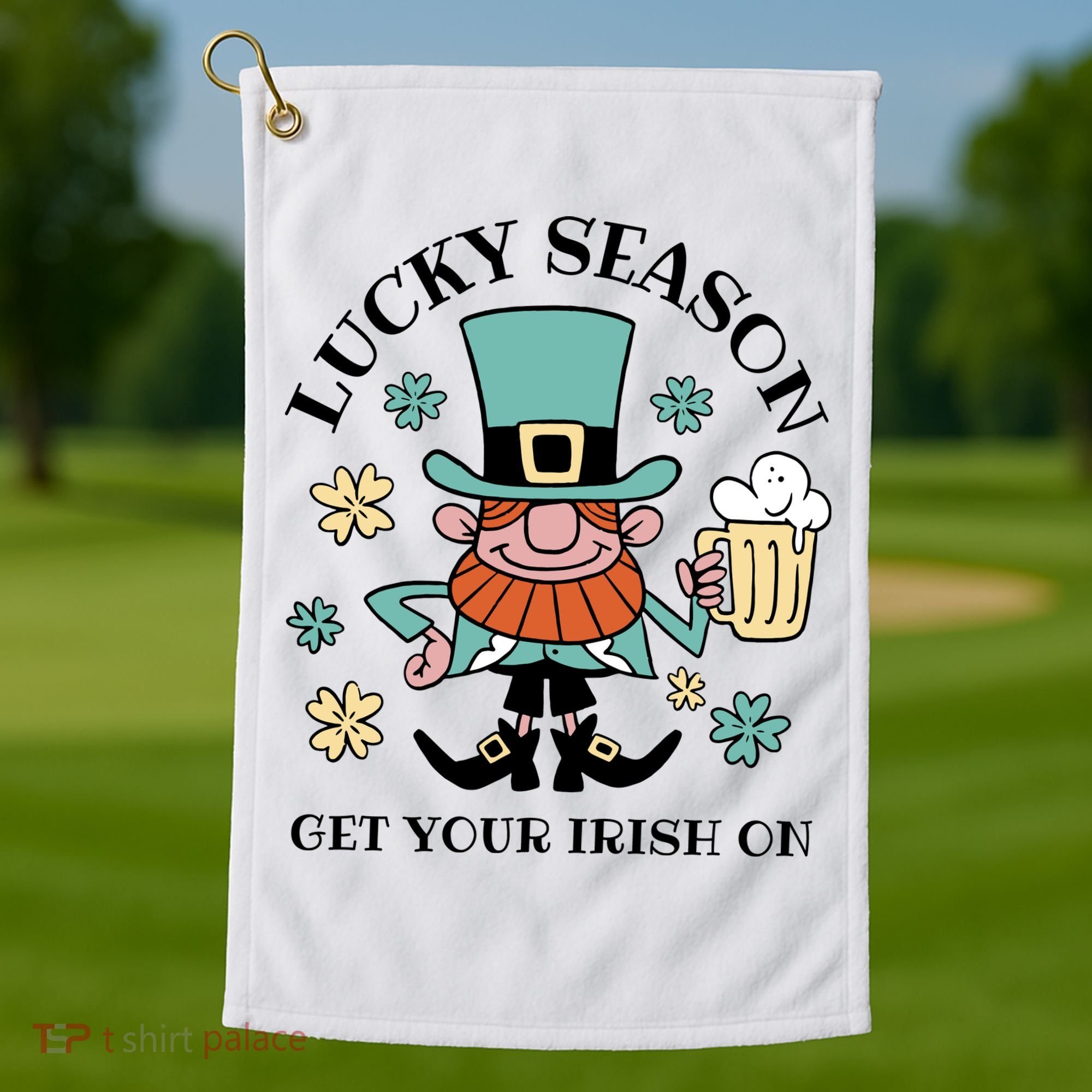 Lucky Season Get Your Irish On Leprechaun Golf Towel