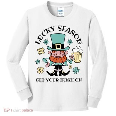 Lucky Season Get Your Irish On Leprechaun Kids Long Sleeve Shirt