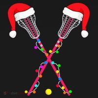 Lacrosse Santa Hat Christmas Lights Funny Sport Xmas Mousepad thumb 1