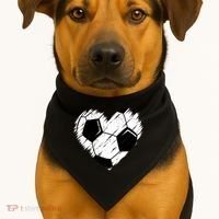 Love Soccer Heart Graphic USA-Made Doggie Bandana thumb 1