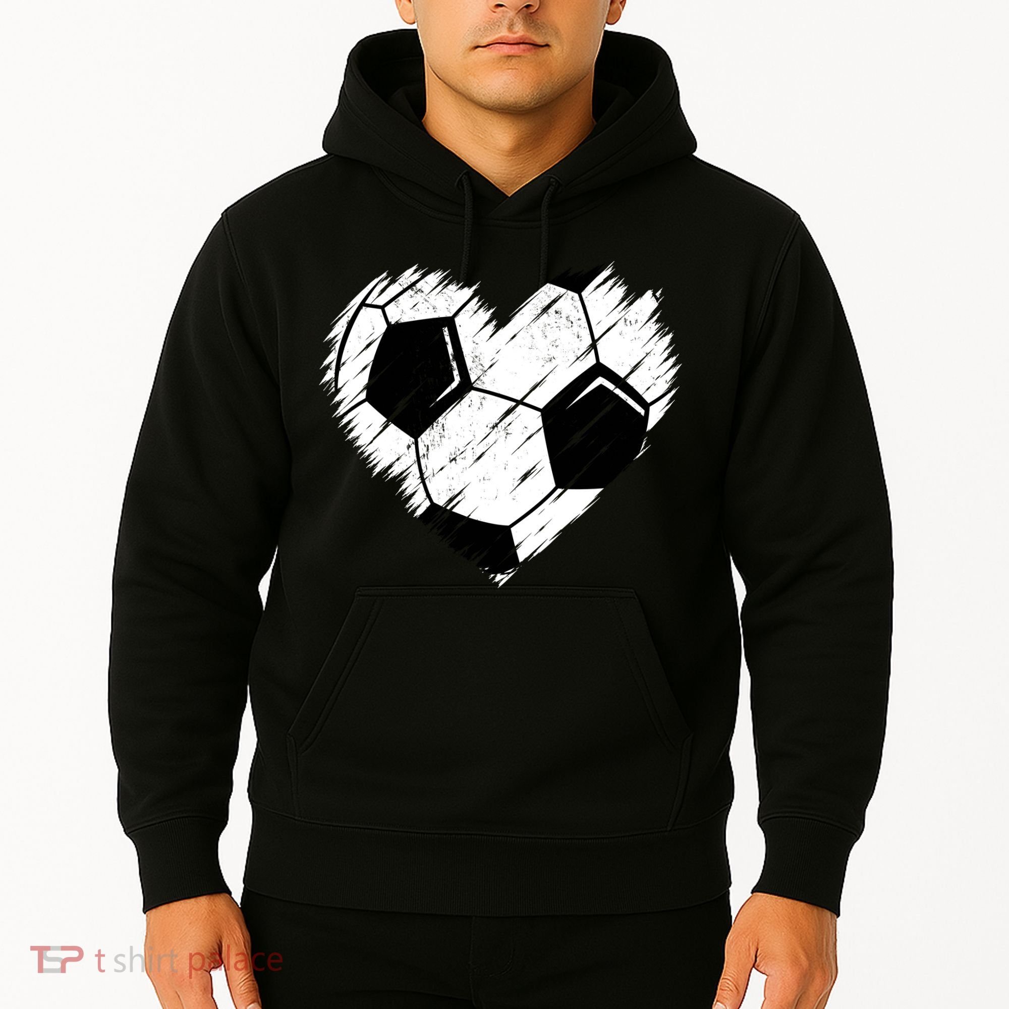 Love Soccer Heart Graphic Hoodie