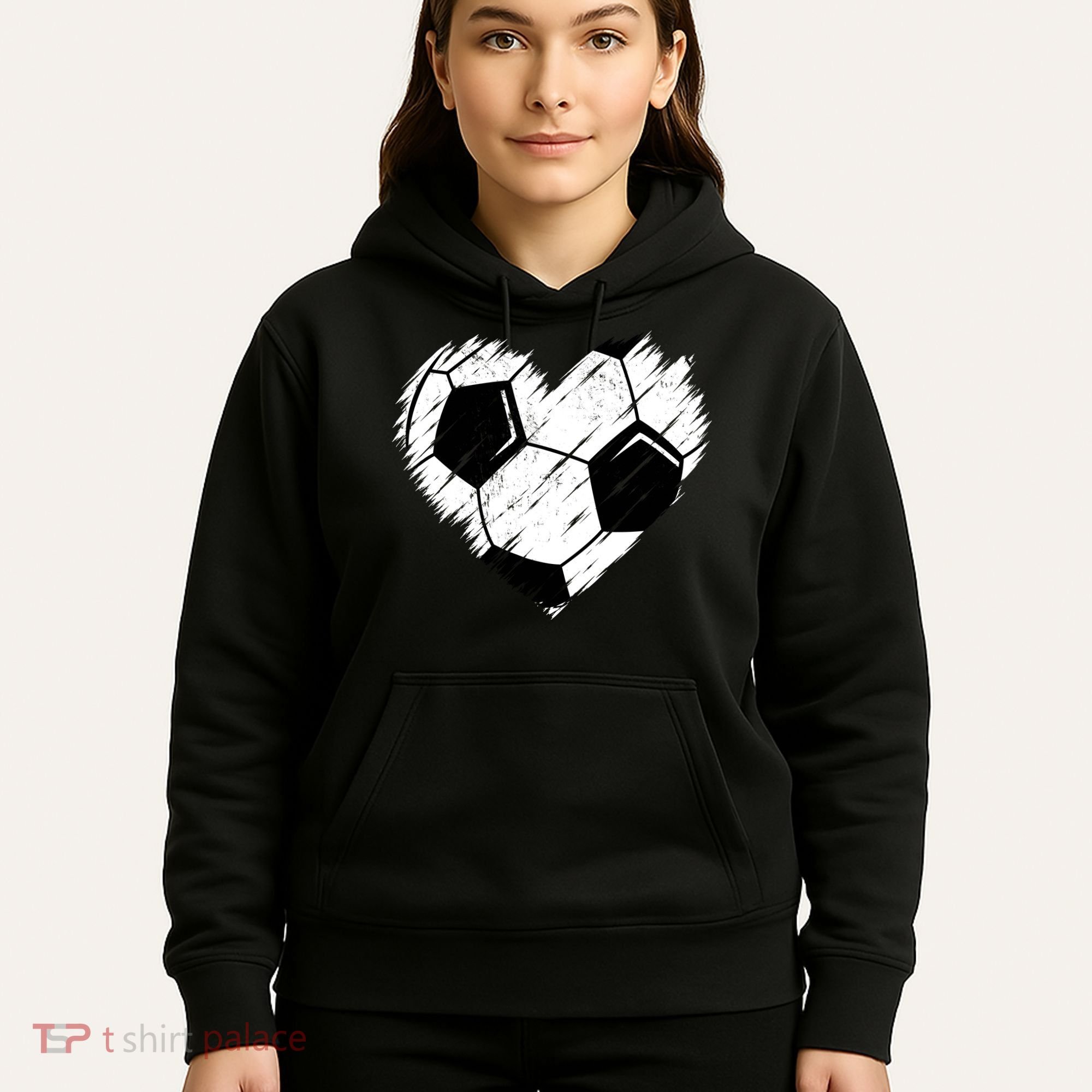 Love Soccer Heart Graphic Hoodie