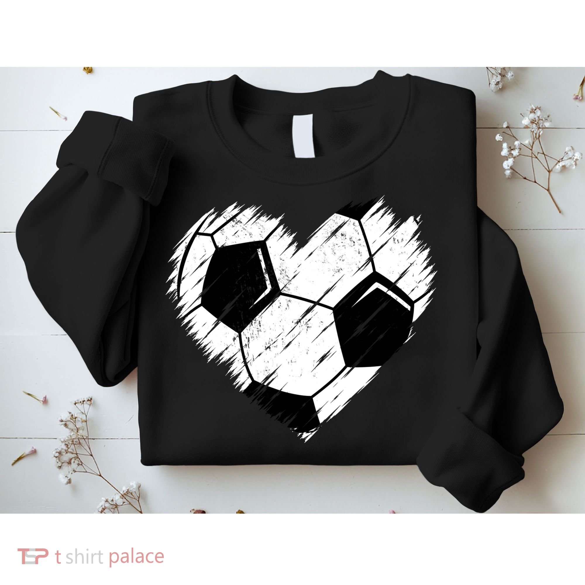 Love Soccer Heart Graphic Sweatshirt